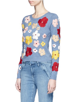 Front View - Click To Enlarge - ALICE & OLIVIA - 'Lucca' floral embroidered sweater