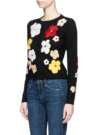 Front View - Click To Enlarge - ALICE & OLIVIA - 'Lyndia' floral embroidered cardigan