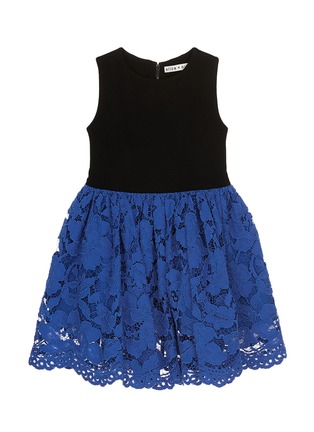Main View - Click To Enlarge - ALICE & OLIVIA - Jersey panel floral lace kids pouf dress