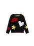Main View - Click To Enlarge - ALICE & OLIVIA - Heart lip and star intarsia wool kids sweater