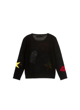 Figure View - Click To Enlarge - ALICE & OLIVIA - Heart lip and star intarsia wool kids sweater