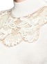 Detail View - Click To Enlarge - ALICE & OLIVIA - 'Carla' embellished mesh yoke wool blend sweater