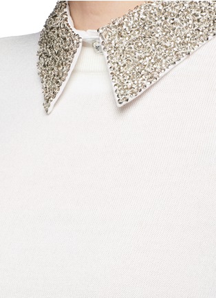 Detail View - Click To Enlarge - ALICE & OLIVIA - 'Era' embellished collar wool sweater