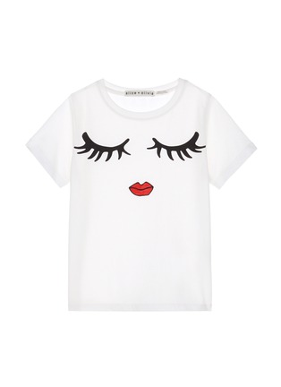Main View - Click To Enlarge - ALICE & OLIVIA - 'Stace Wink Face' print cotton kids T-shirt