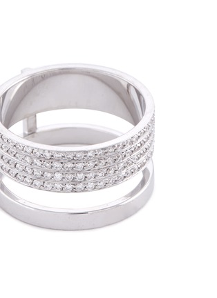 Detail View - Click To Enlarge - REPOSSI - 'Berbére Module' diamond pavé 18k white gold two row ring