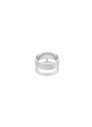 Main View - Click To Enlarge - REPOSSI - 'Berbére Module' diamond pavé 18k white gold two row ring