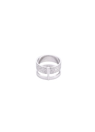 Figure View - Click To Enlarge - REPOSSI - 'Berbére Module' diamond pavé 18k white gold two row ring