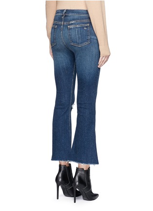 Back View - Click To Enlarge - RAG & BONE - 'Crop Flare' distressed frayed cuff jeans