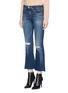 Front View - Click To Enlarge - RAG & BONE - 'Crop Flare' distressed frayed cuff jeans
