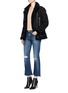 Figure View - Click To Enlarge - RAG & BONE - 'Crop Flare' distressed frayed cuff jeans