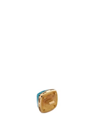 Figure View - Click To Enlarge - FRED - 'Pain de sucre' turquoise 18k yellow gold pyramid medium charm