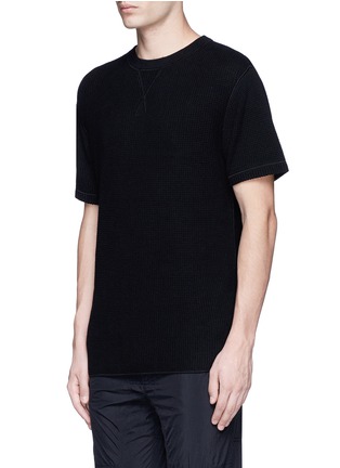 Front View - Click To Enlarge - T BY ALEXANDER WANG - Waffle knit short sleeve sweater