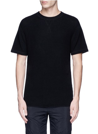 Main View - Click To Enlarge - T BY ALEXANDER WANG - Waffle knit short sleeve sweater