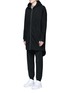 Front View - Click To Enlarge - T BY ALEXANDER WANG - Dip hem hooded jersey parka