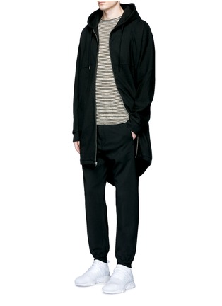 Figure View - Click To Enlarge - T BY ALEXANDER WANG - Dip hem hooded jersey parka