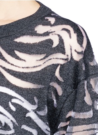 Detail View - Click To Enlarge - ALEXANDER WANG - Abstract paisley gauze insert sweater