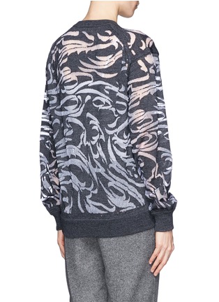 Back View - Click To Enlarge - ALEXANDER WANG - Abstract paisley gauze insert sweater