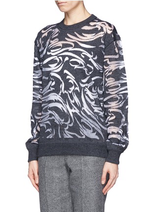 Front View - Click To Enlarge - ALEXANDER WANG - Abstract paisley gauze insert sweater