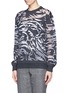 Front View - Click To Enlarge - ALEXANDER WANG - Abstract paisley gauze insert sweater