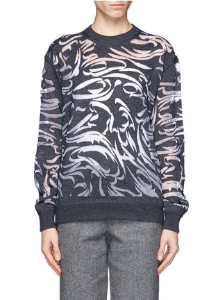 Main View - Click To Enlarge - ALEXANDER WANG - Abstract paisley gauze insert sweater