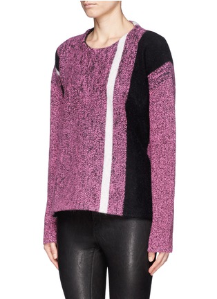 Front View - Click To Enlarge - T BY ALEXANDER WANG - Stripe felt sweatshirt