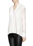 Front View - Click To Enlarge - HELMUT LANG - Drape sheer sleeve shirt