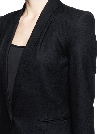 Detail View - Click To Enlarge - HELMUT LANG - Scrunch neck stretch wool tuxedo jacket