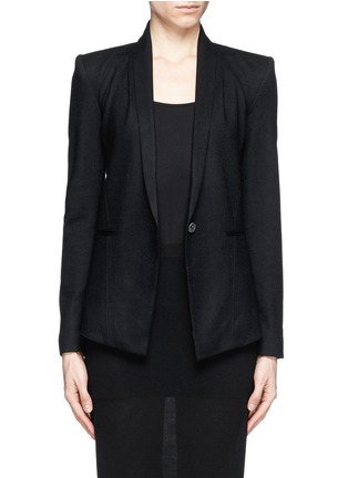Main View - Click To Enlarge - HELMUT LANG - Scrunch neck stretch wool tuxedo jacket