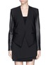 Main View - Click To Enlarge - HELMUT LANG - Leather sleeve cropped back tuxedo jacket