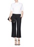 Figure View - Click To Enlarge - THEORY - 'Inza' cropped flare wool pants