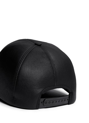 Detail View - Click To Enlarge - NEIL BARRETT - Thunderbolt bonded leather baseball cap