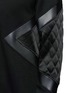 Detail View - Click To Enlarge - NEIL BARRETT - Quilted satin and leather panelled sweatshirt