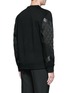 Back View - Click To Enlarge - NEIL BARRETT - Quilted satin and leather panelled sweatshirt