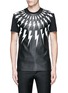 Main View - Click To Enlarge - NEIL BARRETT - Thunderbolt print faux leather front T-shirt