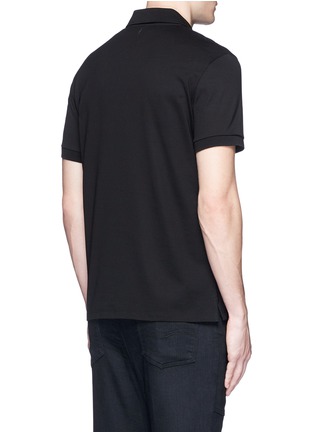 Back View - Click To Enlarge - NEIL BARRETT - Thunderbolt print polo shirt