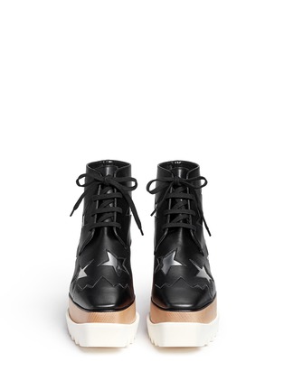 Front View - Click To Enlarge - STELLA MCCARTNEY - 'Elyse' star alter nappa wood platform boots