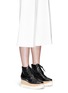 Figure View - Click To Enlarge - STELLA MCCARTNEY - 'Elyse' star alter nappa wood platform boots