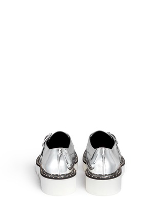 Back View - Click To Enlarge - STELLA MCCARTNEY - 'Odette' mirror eco leather monk strap shoes