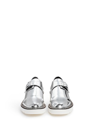 Front View - Click To Enlarge - STELLA MCCARTNEY - 'Odette' mirror eco leather monk strap shoes