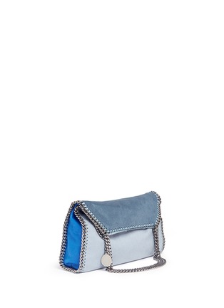 Front View - Click To Enlarge - STELLA MCCARTNEY - 'Falabella' small colourblock shaggy deer chain tote