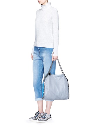 Figure View - Click To Enlarge - STELLA MCCARTNEY - 'Falabella' small colourblock shaggy deer chain tote