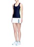 Figure View - Click To Enlarge - LAAIN - Neon trim tech jersey tennis skirt
