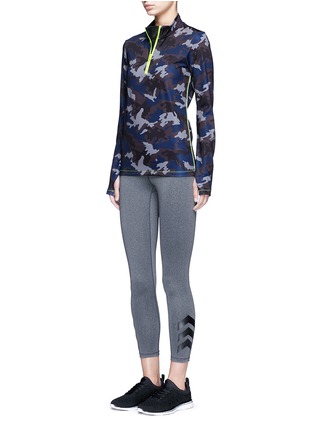 Figure View - Click To Enlarge - LAAIN - Camouflage print zip front top