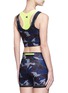 Back View - Click To Enlarge - LAAIN - Camouflage print neon double layer cropped top
