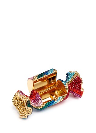 Detail View - Click To Enlarge - JUDITH LEIBER - 'Candy' rainbow twist crystal candy pill box
