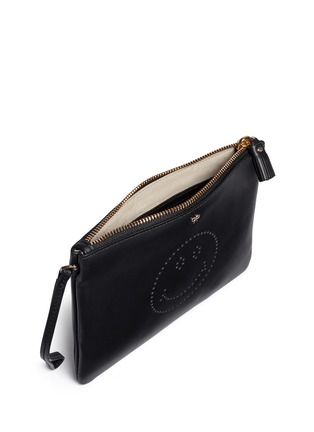 Detail View - Click To Enlarge - ANYA HINDMARCH - 'Smiley' leather zip pouch
