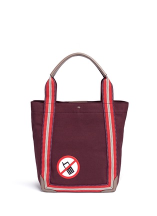 Main View - Click To Enlarge - ANYA HINDMARCH - 'No Mobile' small canvas shopper tote