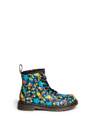 Main View - Click To Enlarge - DR. MARTENS - 'Delaney' floral print leather kids boots