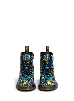 Figure View - Click To Enlarge - DR. MARTENS - 'Delaney' floral print leather kids boots