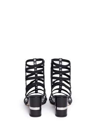 Back View - Click To Enlarge - STUART WEITZMAN - 'Gladcleo' leather elastic combo gladiator sandals
